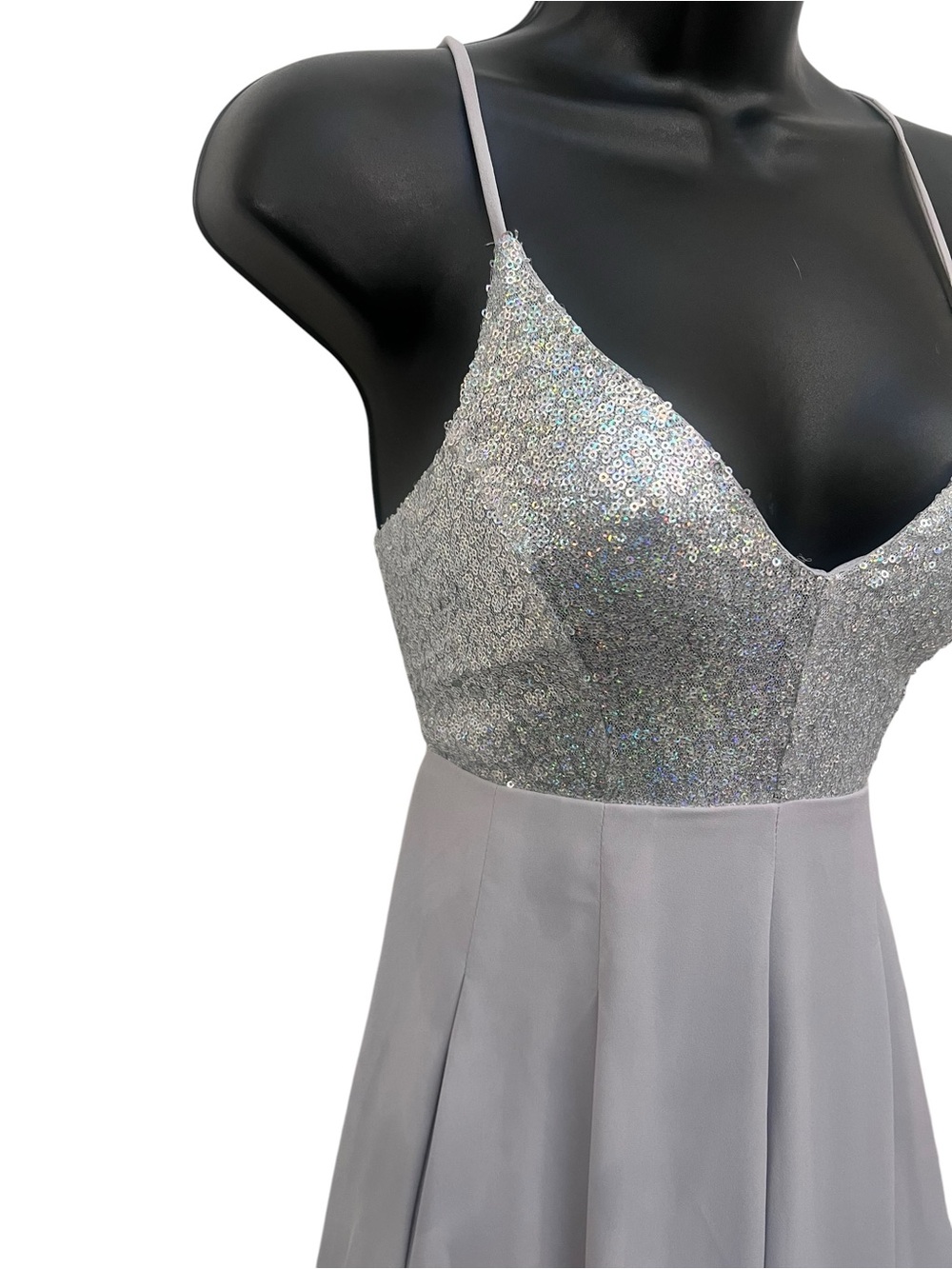 Lucy in the Sky Silver Sequin Open Back Romper Size Small Party Festival - Picture 7 of 12